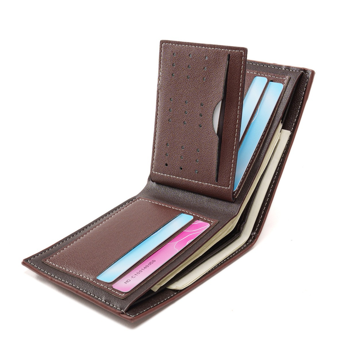Designer men's high-end new wallet fashionable and casual lychee patterned soft leather retro and practical multiple card slots large capacity sm
