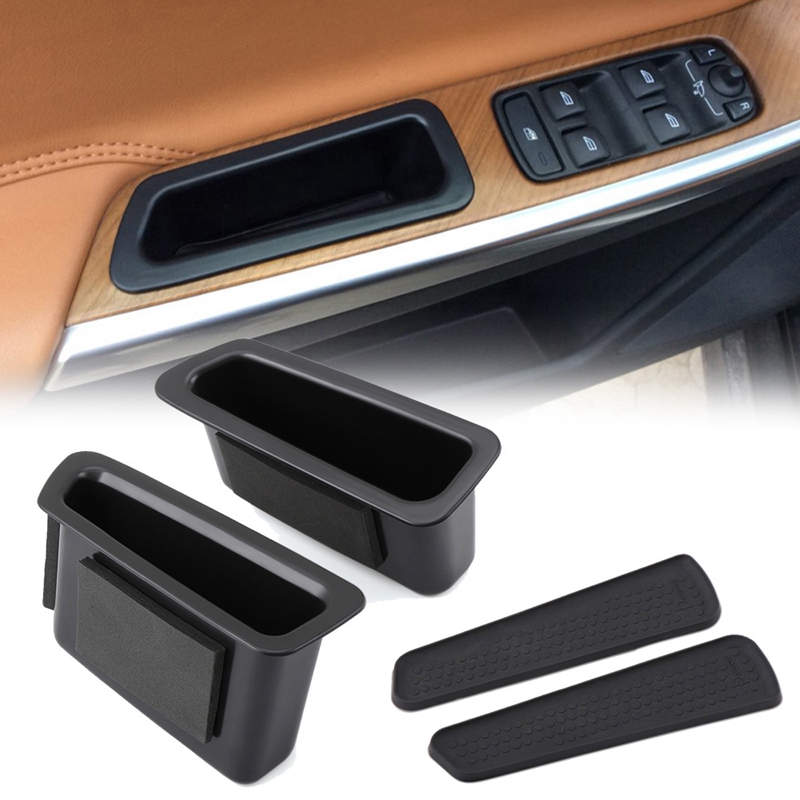 For XC60 2010-2017 Car Front Door Armrest Storage Box Container Holder Stowing Tidying Storage Boxes