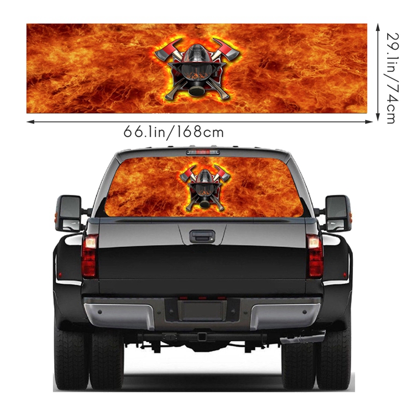 A162 For Truck Suv Pickup 3D Rear Windshield Sticker Sun Visor Decor Rear Window Glass Poster 168 X 74CM / 66 X 29 Inch