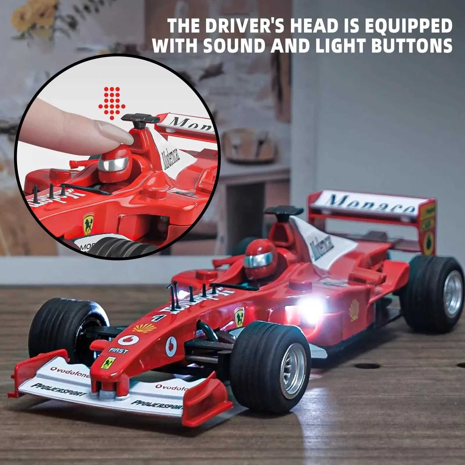 Diecast Model Cars 1 32 Scale Alloy F1 Racing Car Toy Model with Retroactive Motion Sound Light Effects - Ideal for Kids Racing Play STEM Lea