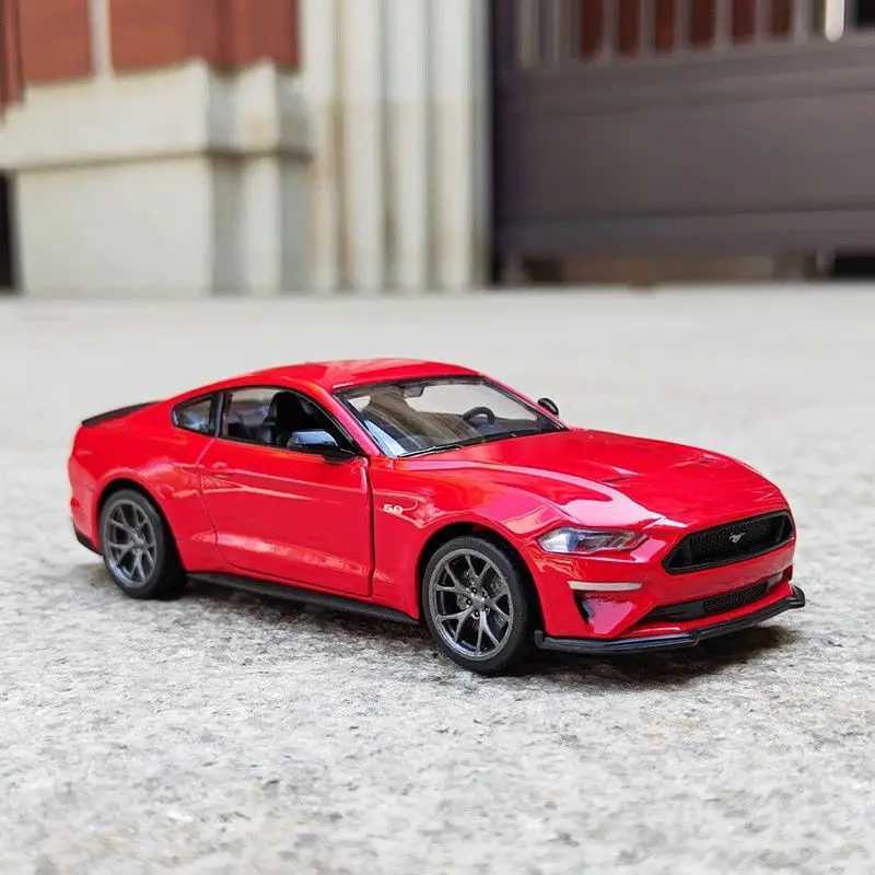 Free shipping Cars 1 34 Ford stang GT Alloy Sports Diecast Vehicles Silation Metal Car Model Sound and Light Childrens Toy Gift