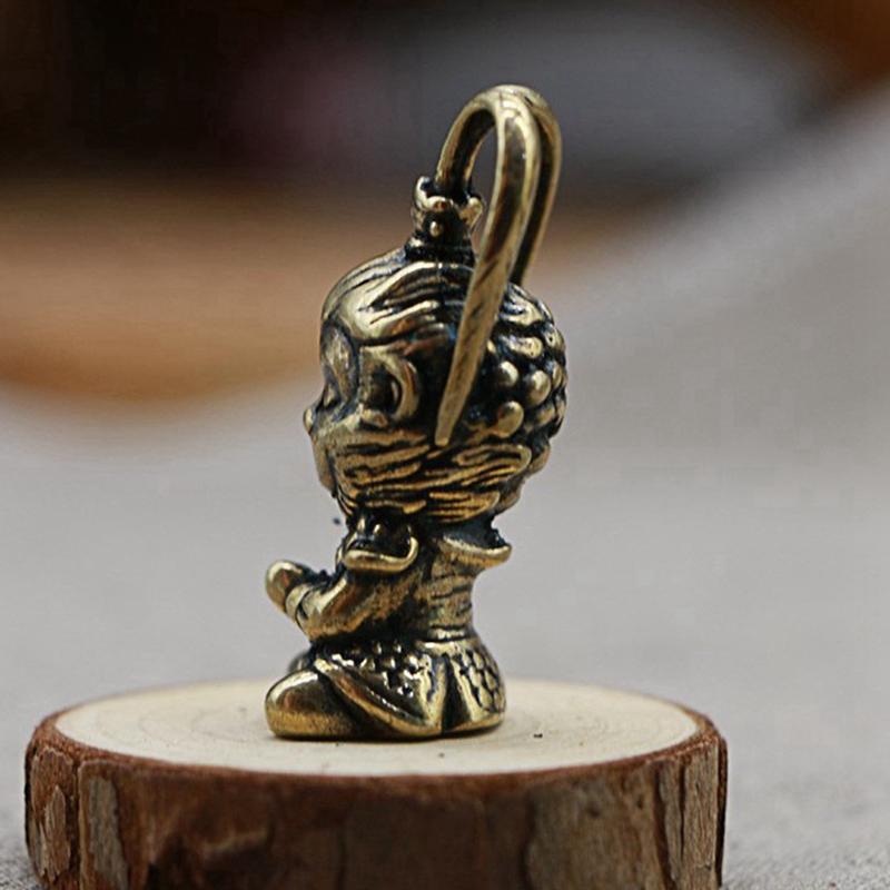 2X Copper Monkey King Figurine Sun Wukong Statue Decor Fish Tank Ornaments Housewarming Home Decor Tea Pet Retail