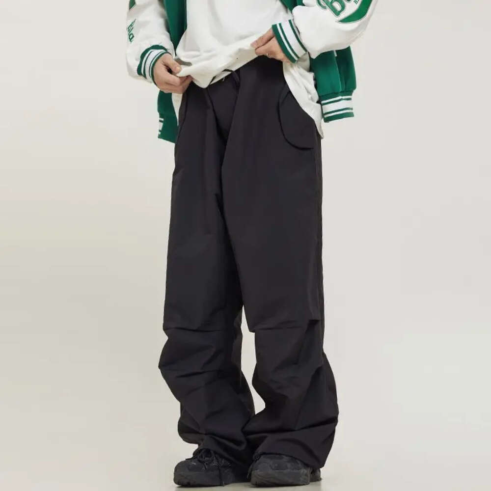 HOUZHOU Parachute Pants Sport Men Baggy American Street Cargo Wide Leg Trousers Male Tracksuit Hip Hop Loose Casual Oversize M522 30