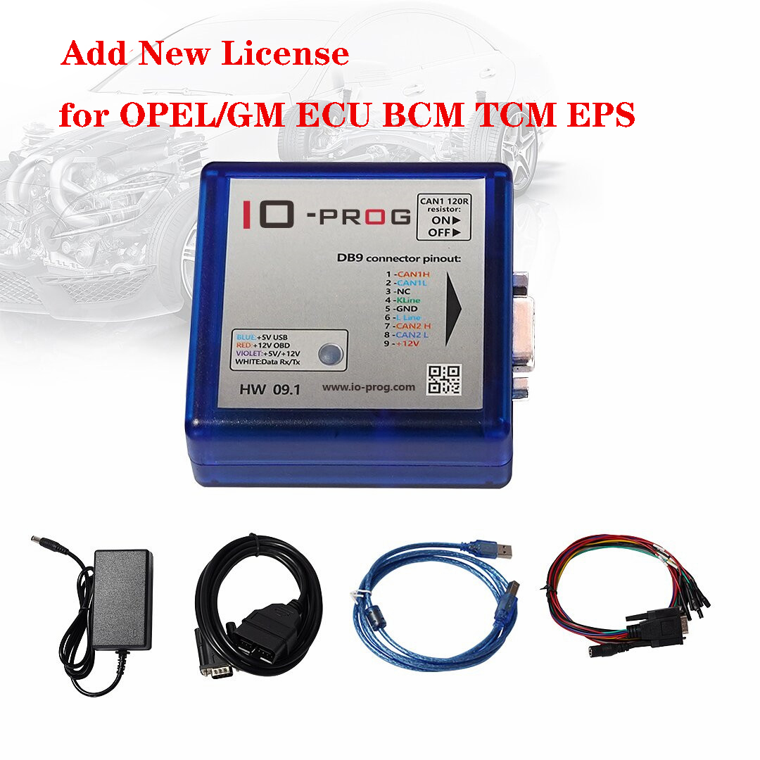 New Release IO-PROG ECU Programmer BD9 Pinout I/O Terminal IO PROG HW 09.1 FLASH/EEPROM K-Line CAN MULTITOOL For OPEL/GM