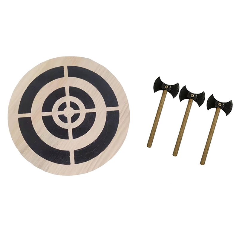 Small Viking Axe Game, Axe Throwing Game With Wooden Target Darts Set, Throwing Game Set Outdoor Shooting Exercises Durable