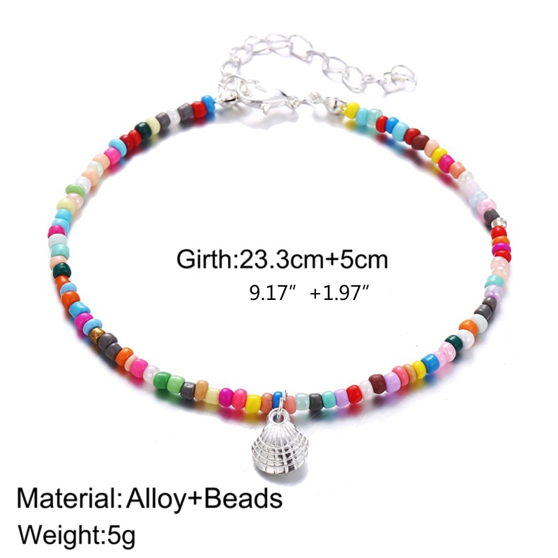 KIKI Small Beaded Anklets Handmade Boho Colorful Beads Ankle Bracelets Adjustable Foot Anklet Anklets for Women Girls