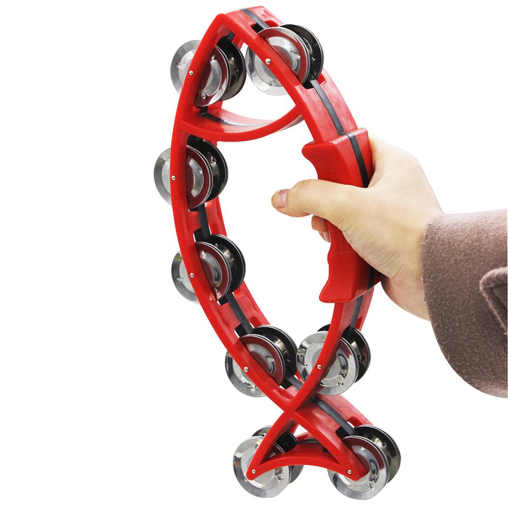 Handbell Fish-shaped Hand Rattles for Children, Tambourine, Early Education, Performance Teaching Aids, Musical Instrument