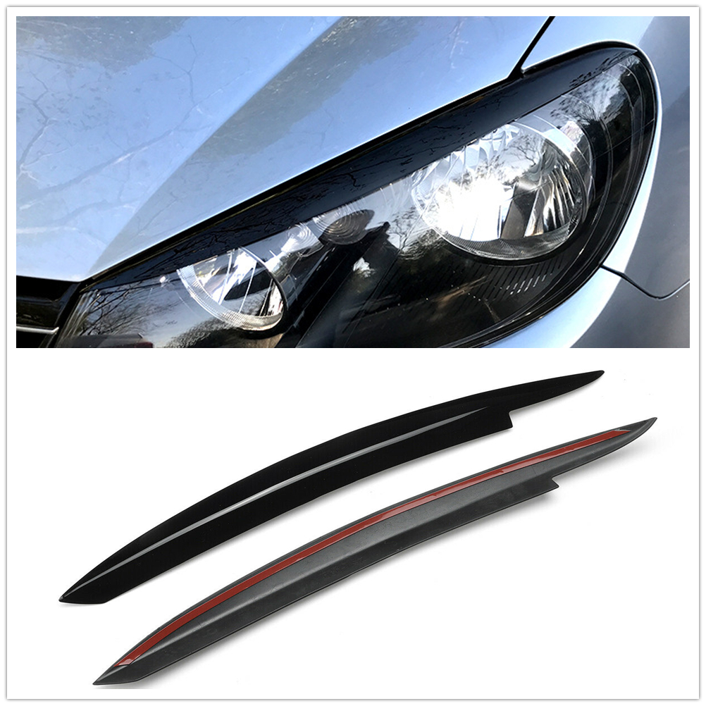 For Volkswagen VW GOLF 6 VI MK6 GTI GTR GTD 2008-2013 Headlight Eyebrow Headlamp Eyelid Trim Front Head Light Cover Sticker Brow