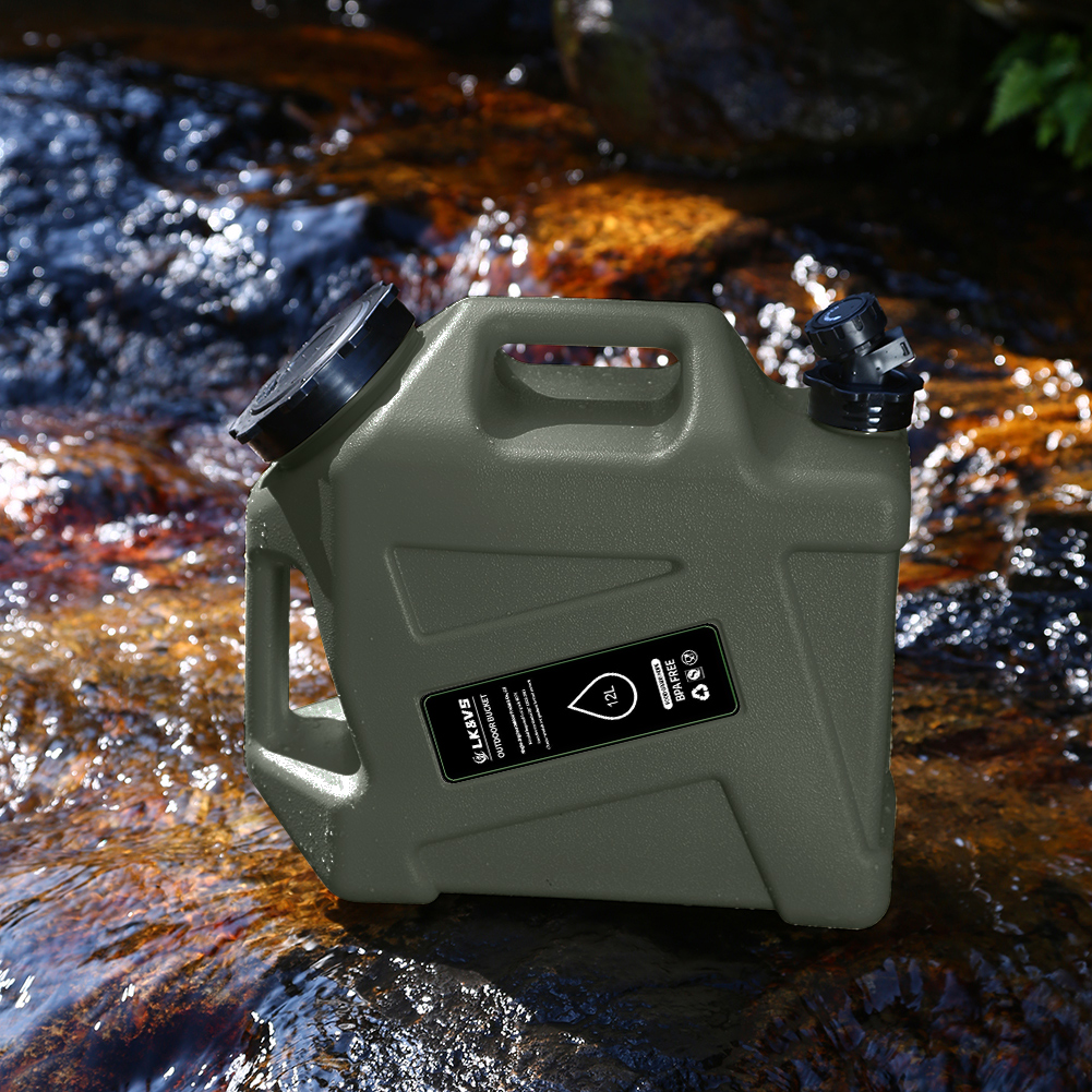 12L Water Storage Jug with Spigot Portable Emergency Water Can Large Capacity Water Storage Tank for Vehicle Car Outdoor Camping
