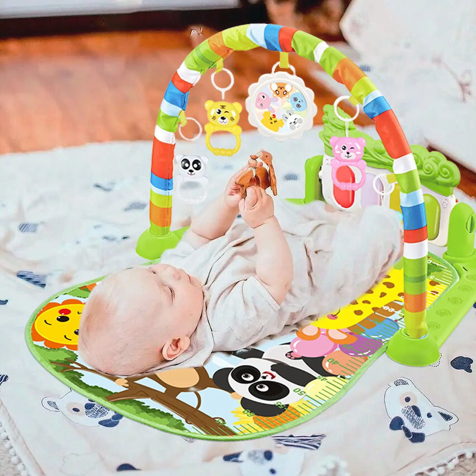 Baby Music Rack Play Mat Puzzle Carpet with Piano Keyboard Infant Playmat Gym Crawling Activity Rug Toys for 0-12 Months Gift 240518
