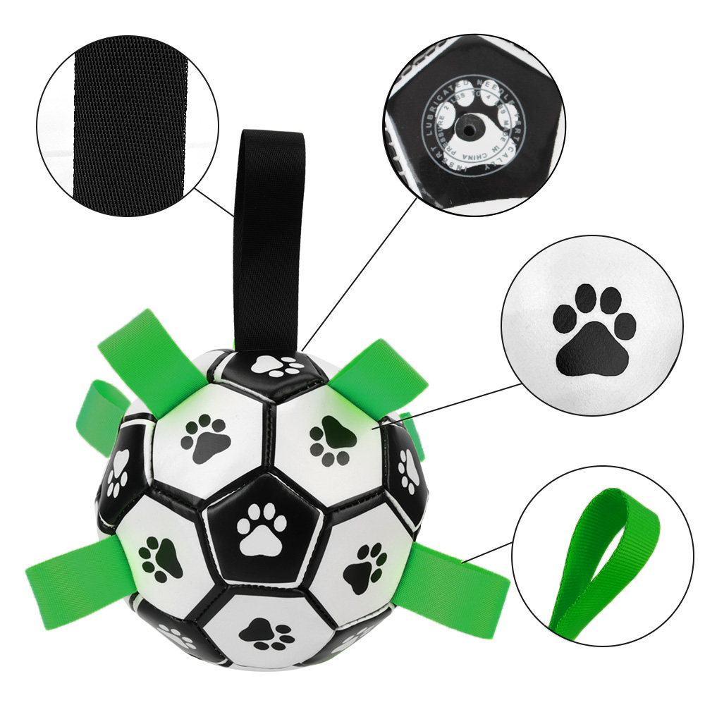 15cm Dog Bite Chew Balls Puppy Outdoor Training Soccer With Grab Tabs Pets Accessories Interactive Pet Football Toys