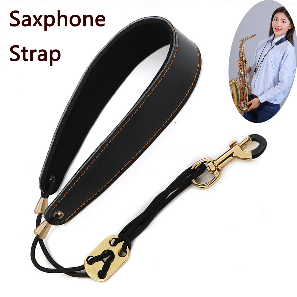 Leather Saxophone Neck Strap Universal Soft Neckband For Soprano Tenor Alto Baritone Sax Prevent Pain Music Instrument Accessory