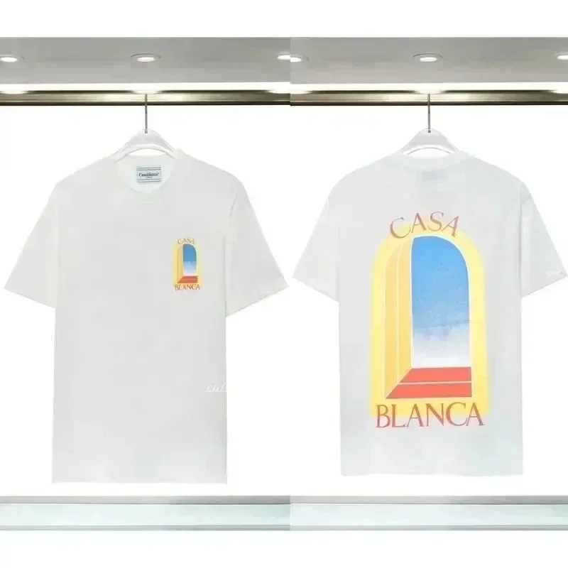Men's T-Shirts Summer cotton T-shirt Moroccan Wonderland printed mens T-shirt Summer women short-slved top casual T240522