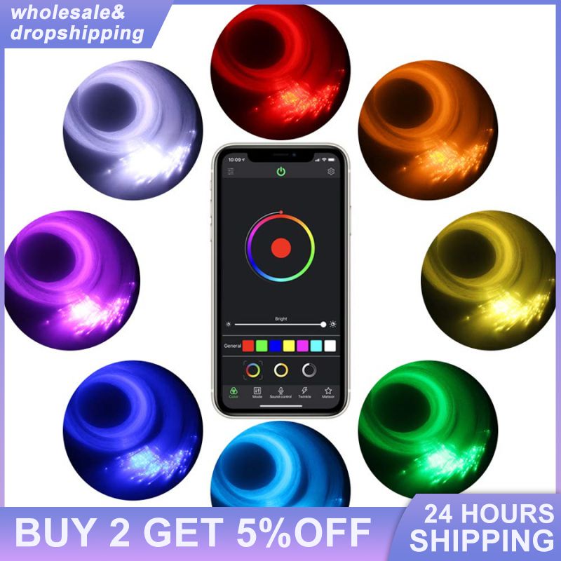 Rgbw Led Fiber Optic Star Sky Ceiling Kit Universal Durable With Smartphone App Bluetooth Controller Car Interior Accessories