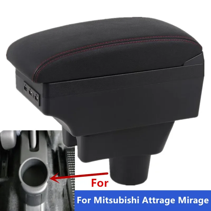 For Mitsubishi Attrage Mirage Armrest box For Mitsubishi Mirage Space Star Car Armrest Central storage Box USB Car Accessories