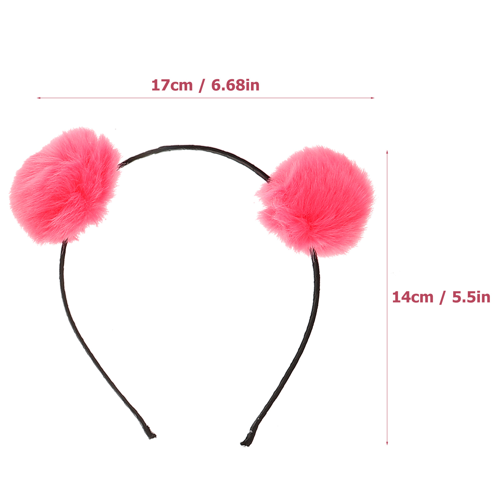 3Pcs Pom Pom Headband Fluffy Hairdband Furry Hair for Kids Costume