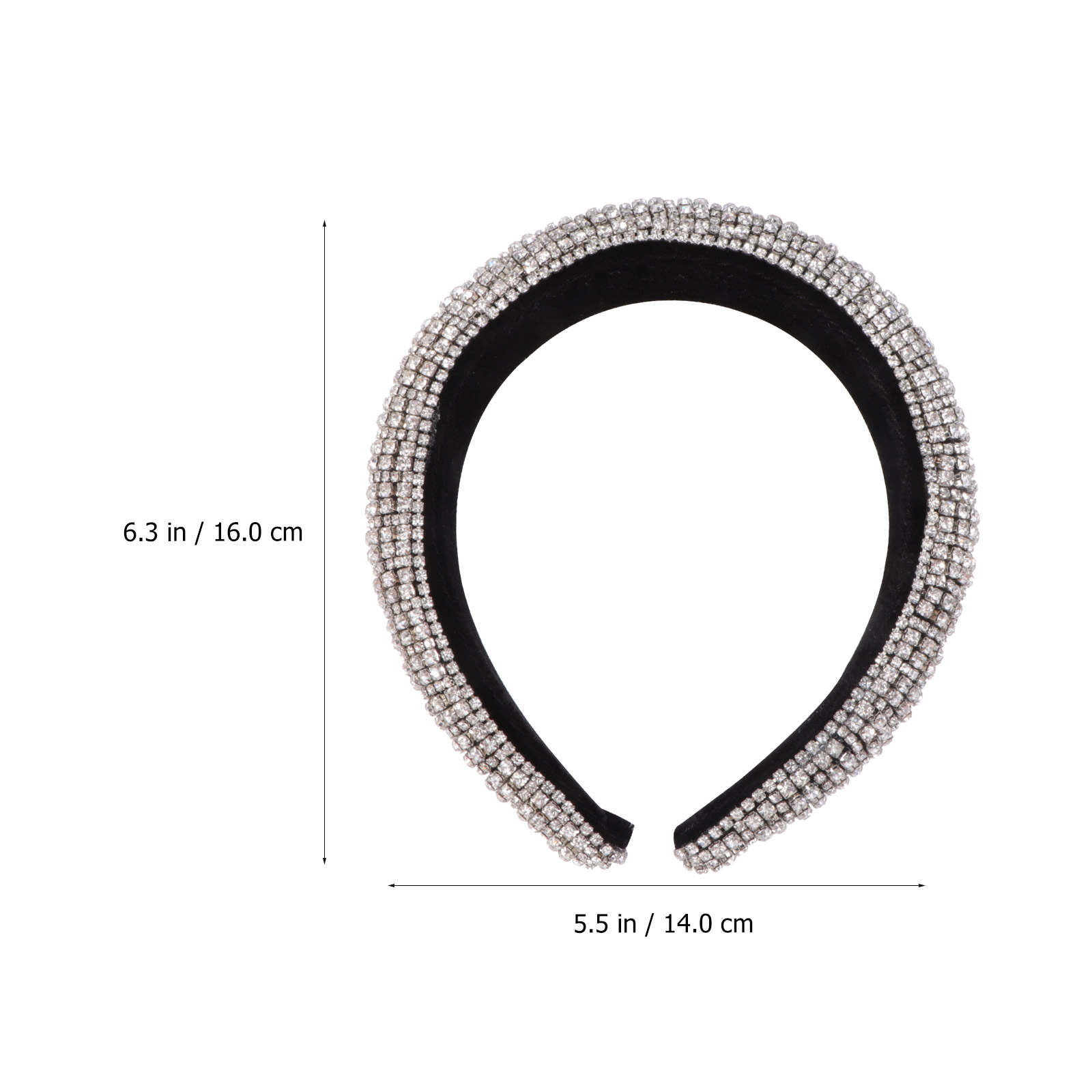 Rhinestone Wide Headband Baroque Hair Band Headpiece Vintage Wedding Tiara for Lady ( Silver )