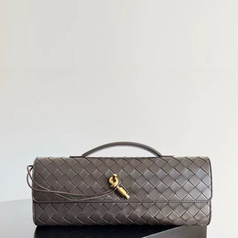 Designer Woven Sheepskin Leather Clutch with Metal Knot Closure and Cow Leather Lining - Multi-Color Options