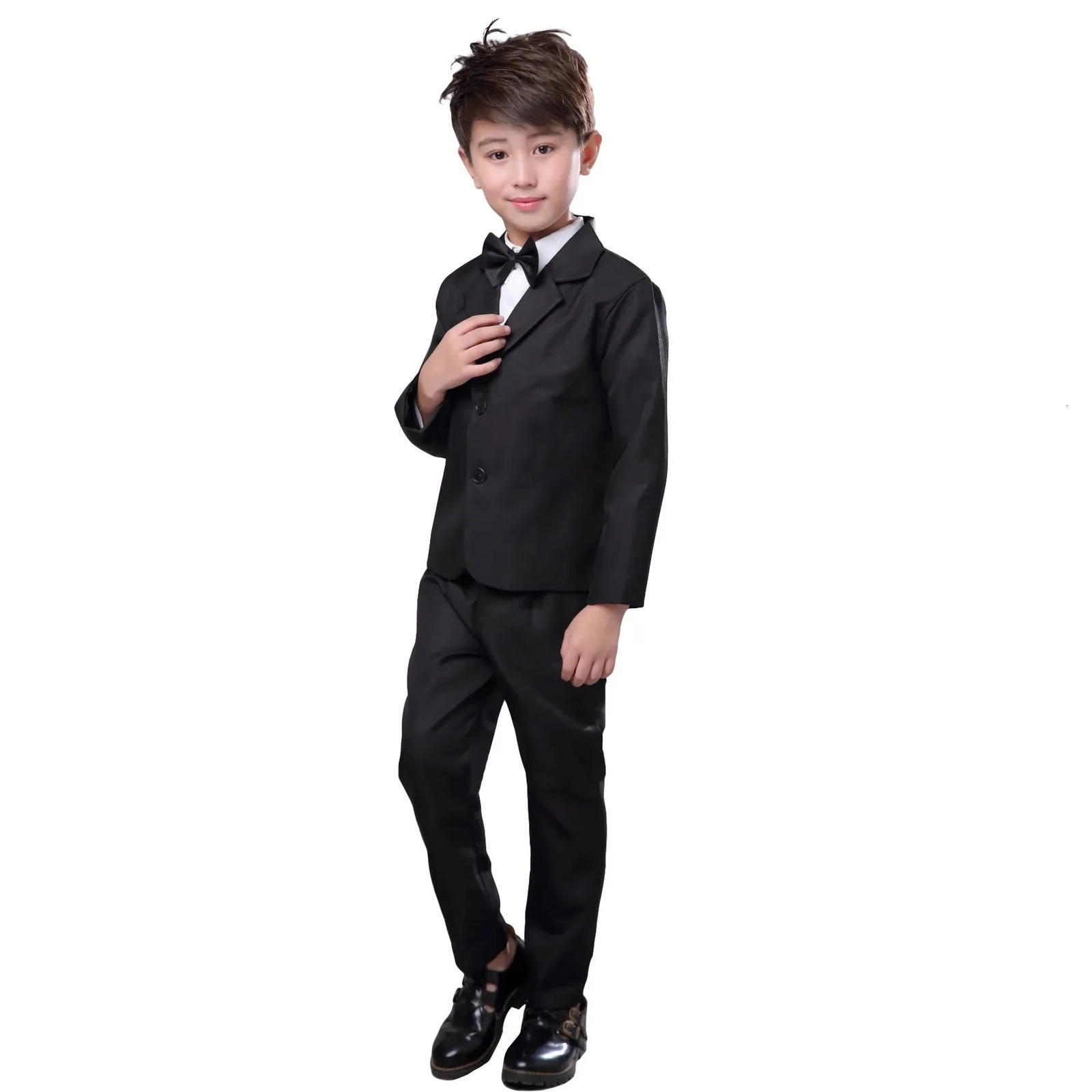 LOlanta 5Pcs Kids Boys Plain Suit Formal Attire Gentleman Blazer Clothing Set for Birthday Party Wedding 240521