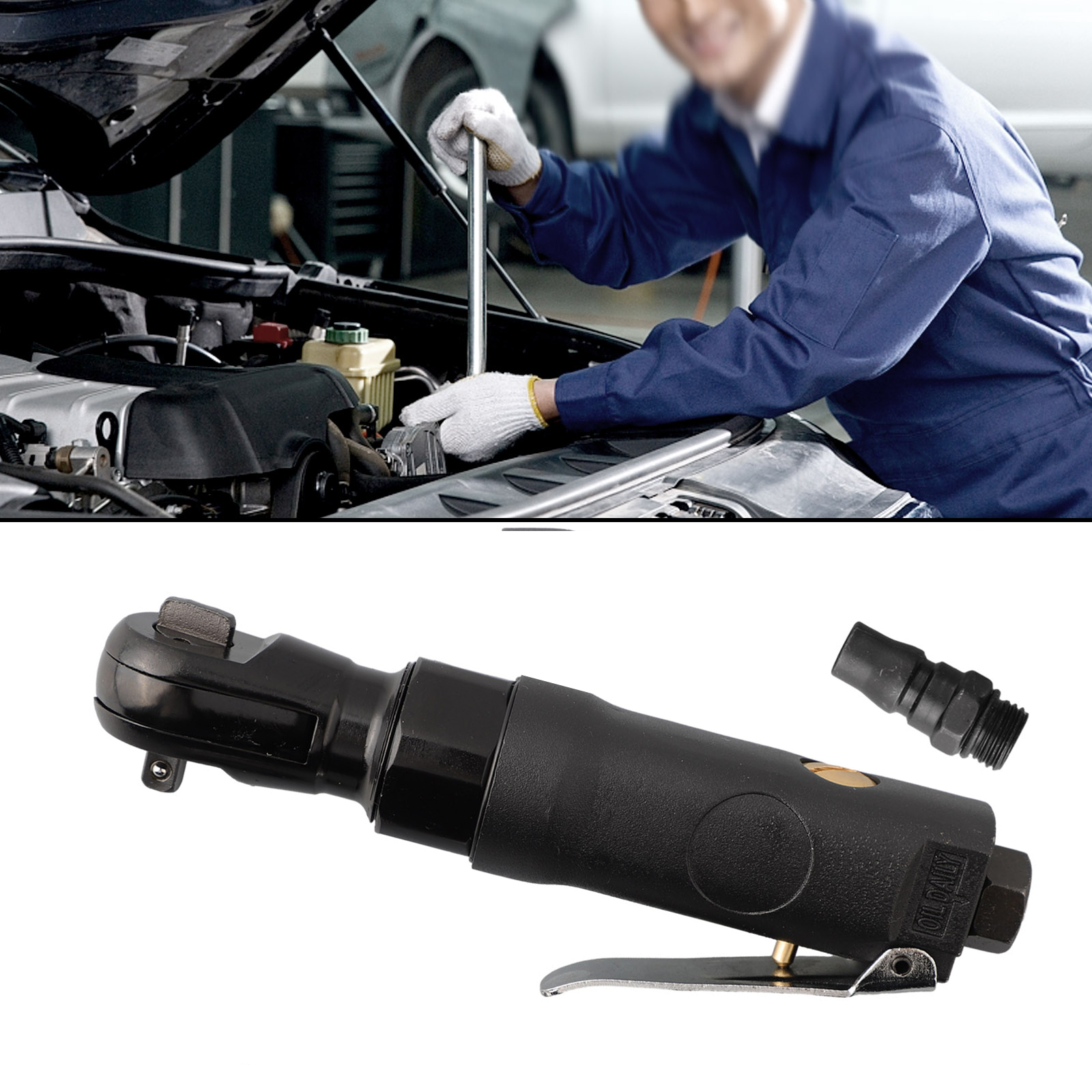 1pcs 1/4Inch Straight Shank Pneumatic Air Ratchet Wrench Professional High Torque For Repair Workshop Equipment Air Tools