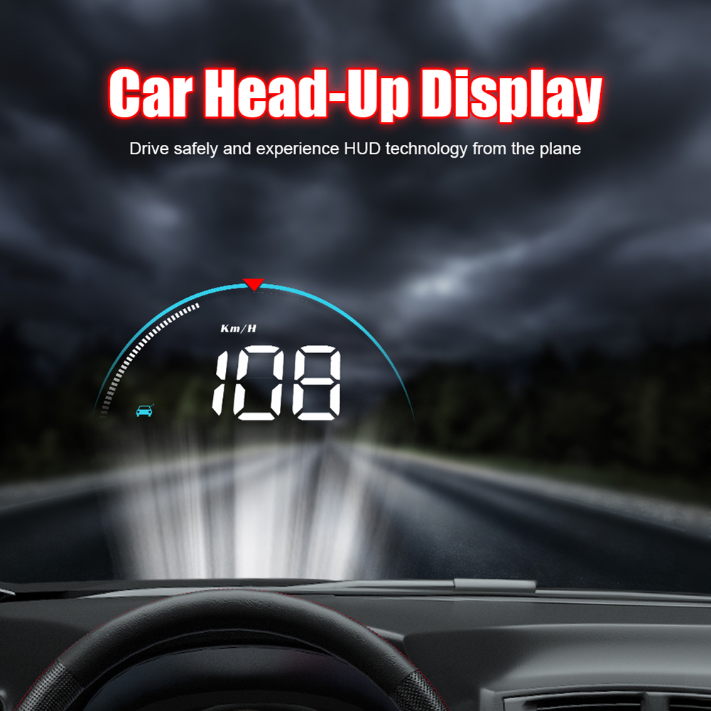 Car Digital HUD Big Font Intelligent Head Up Display Overspeed Warning OBD GPS Smart Gauge Low Voltage Alarm Vehicle Accessories