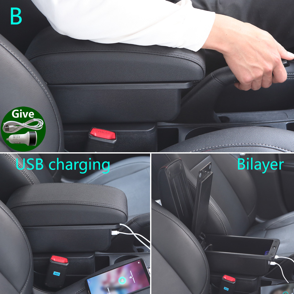 For Skoda Octavia Armrest box For Skoda Yeti Mk2 A5 Car Armrest Storage box Car accessories Interior Parts Simple installation