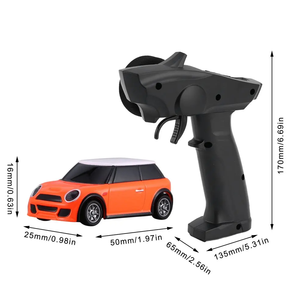 Turbo 1:76 Racing RC Car Mini Race Car with 2.4GHz 91803G-VT 3CH Transmitter Racing Experience New Patent Car for Kids Toys