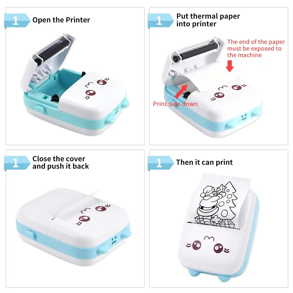 Mini HD Thermal ddmysmile Paper Labels Sticker Colors Photo Papers 56Mm Rolls For Peripage Paperang Meow Phomemo Niimbot Portable Printer Smile