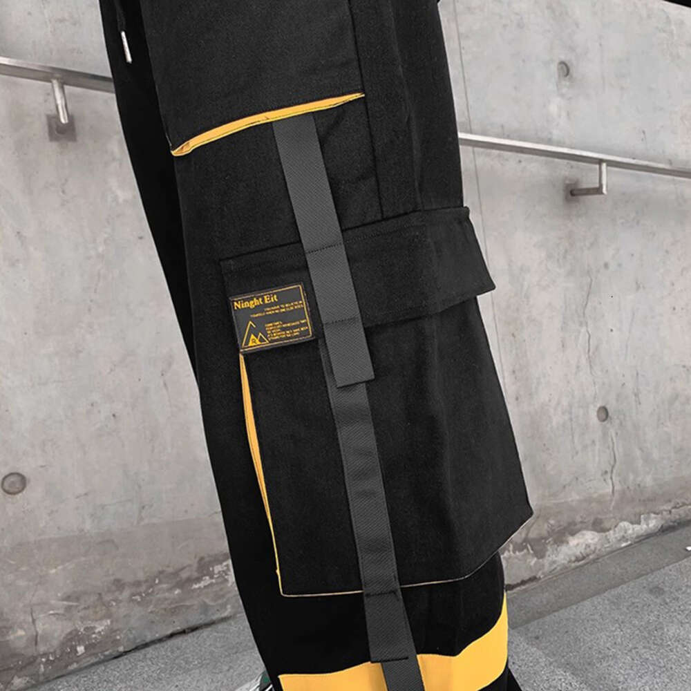 HOUZHOU Techwear Pants Haruku Cargo Trousers Male Hip Hop Loose Casual Streetwear Japanese Men Clothing Patchwork M522 60