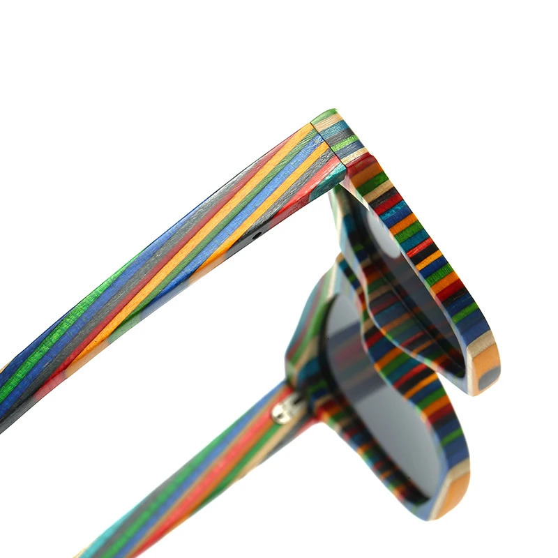 GM Handmade Wooden Colorful frame Sunglasses Polarized Gafas Eyewear Eyeglasses Reflective lens Men Women Bamboo sunglasses 240515