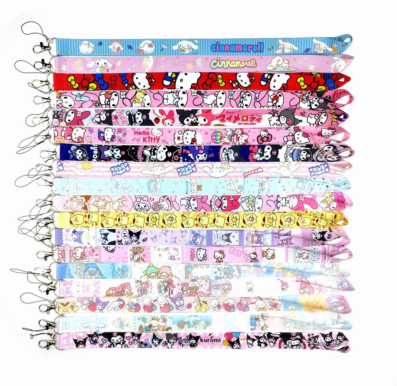 designer Kawaii Cinnamoroll My Melody Kuromi Cat Lanyard For Keychain ID Card Cover Pass Gym Mobile Phone USB Badge Holder Key Ring Neck Straps A