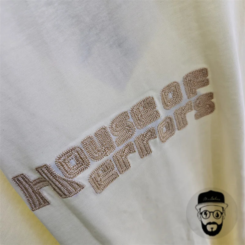 highquality pure cotton House of errors mens Tshirt apricot oversized loose top tee 240516