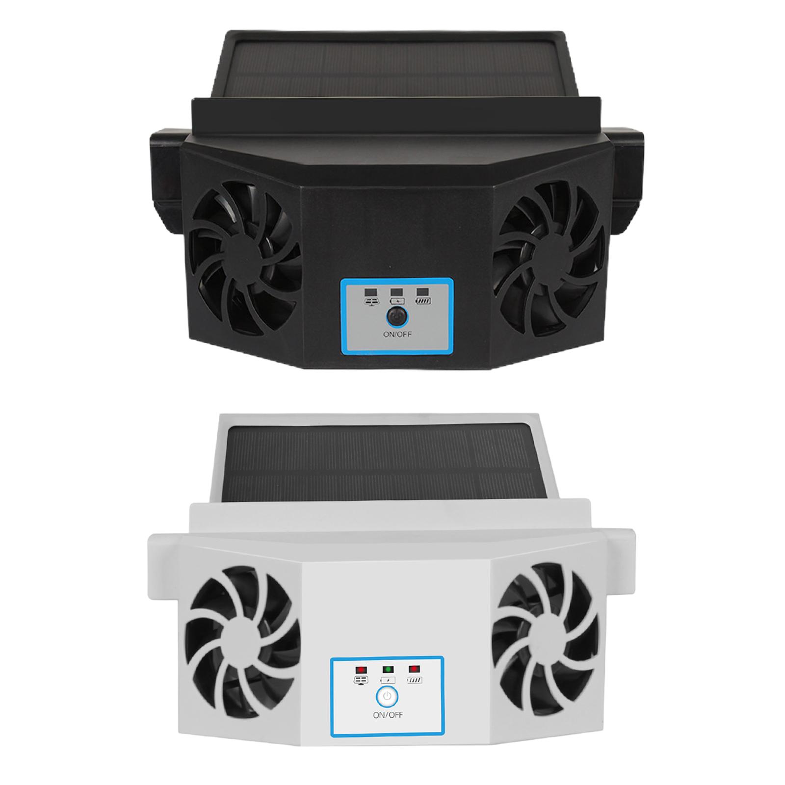 Car Exhaust Fan Solar/USB Dual Charging Car Ventilator Energy Saving Premium