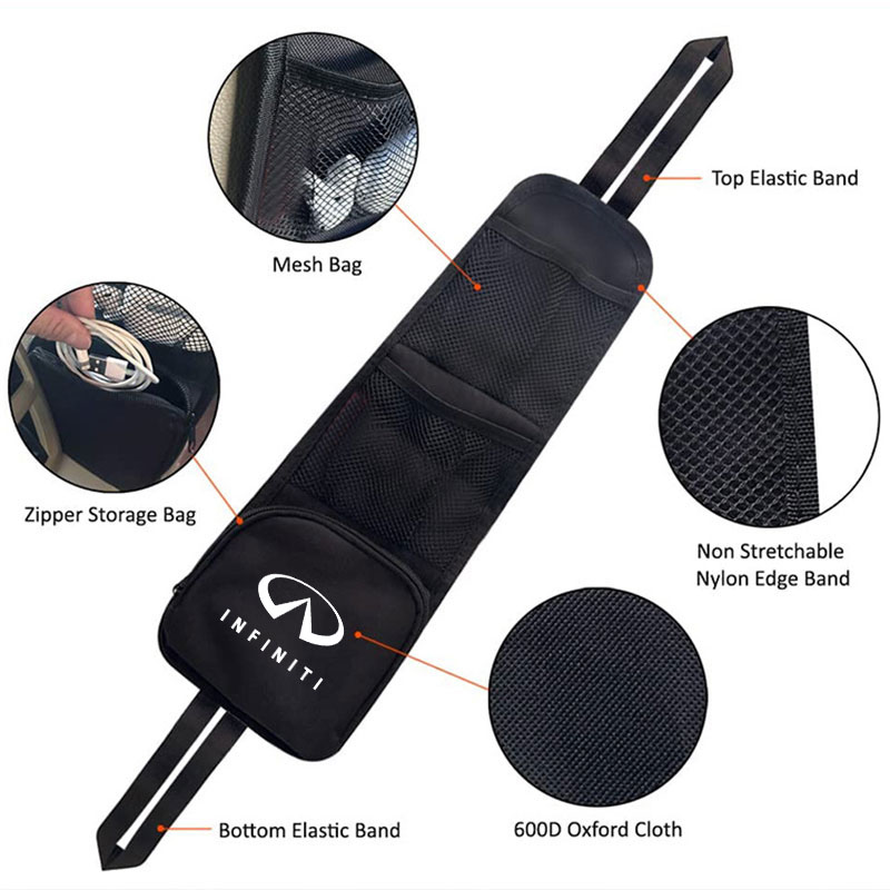 Car Seat Side Storage Bag Hanging Mesh Storage Pocket For Infiniti FX35 Q3050 ESQ QX50 QX60 QX70 EX JX35 G35 G37 EX3 Accessories
