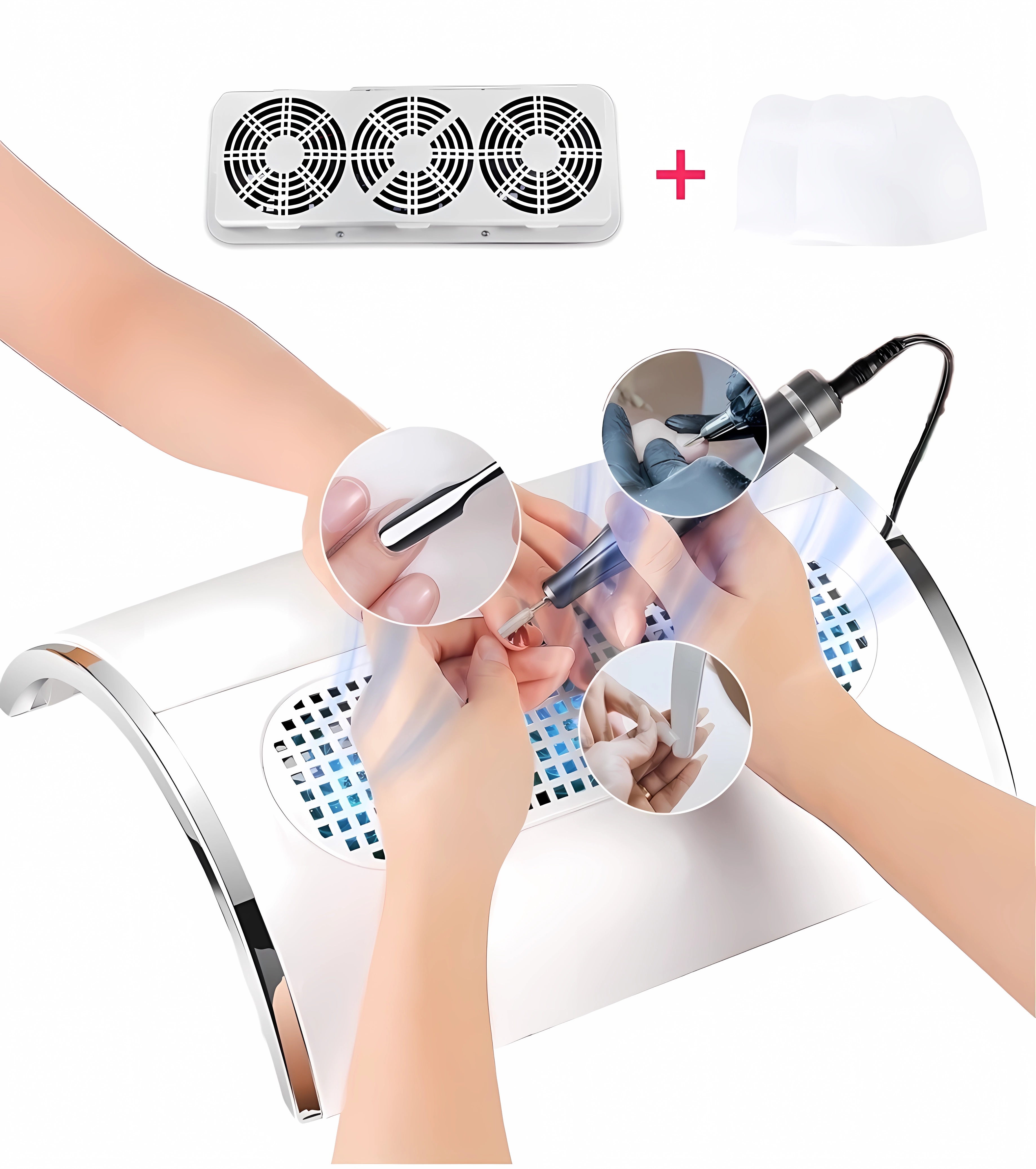 40W Nail Dust Collector with a Powerful Vacuum Cleaner, Suitable for Manicure and Pedicure Services in Salons and Spas