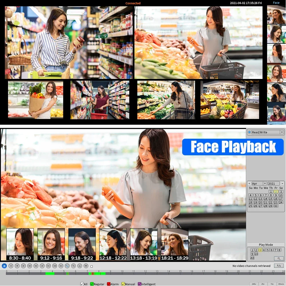 36CH 8MP/4K 5MP NVR H.265 4K NVR DVR Video Recorder IP Camera Surveillance Security CCTV System Support 1 HDD 8TB Port