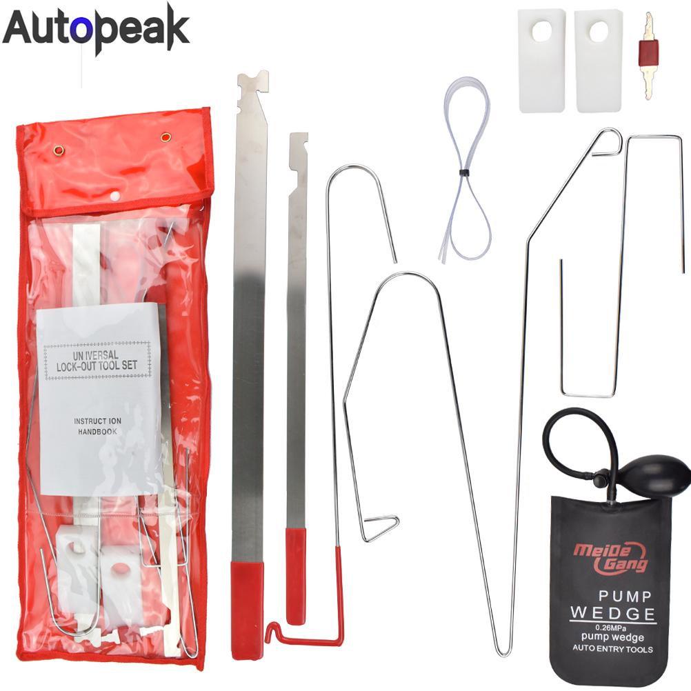 9 Pcs Universal Car Door Emergency Opening Key Lost Lock Out Unlock Opem Tools Kit Air Pump Car Accessories Auto Styling Parts