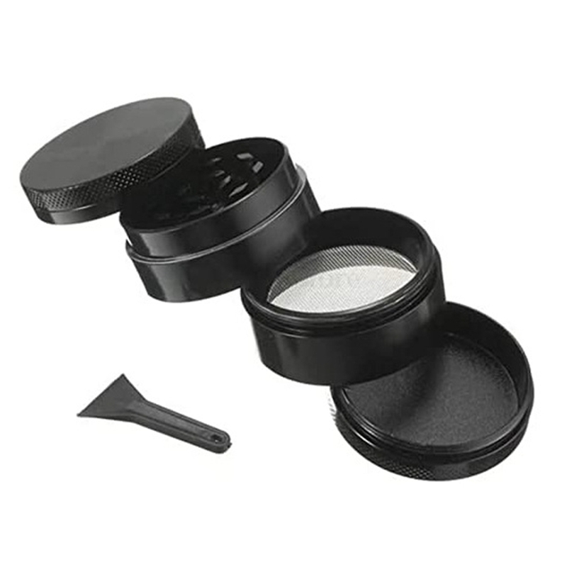 Spice Grinder 4 Layers Grinder 2.5 Inch, Spice Grinder, Food Mill Zinc Alloy Smooth Grinding,Black