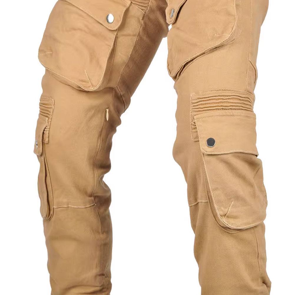 Men's Motorcycle Riding Pants with 4 X CE Armor Multi-Pocket Cargo Trousers Motocross Racing Jeans Retro Street Bike Pant Moto