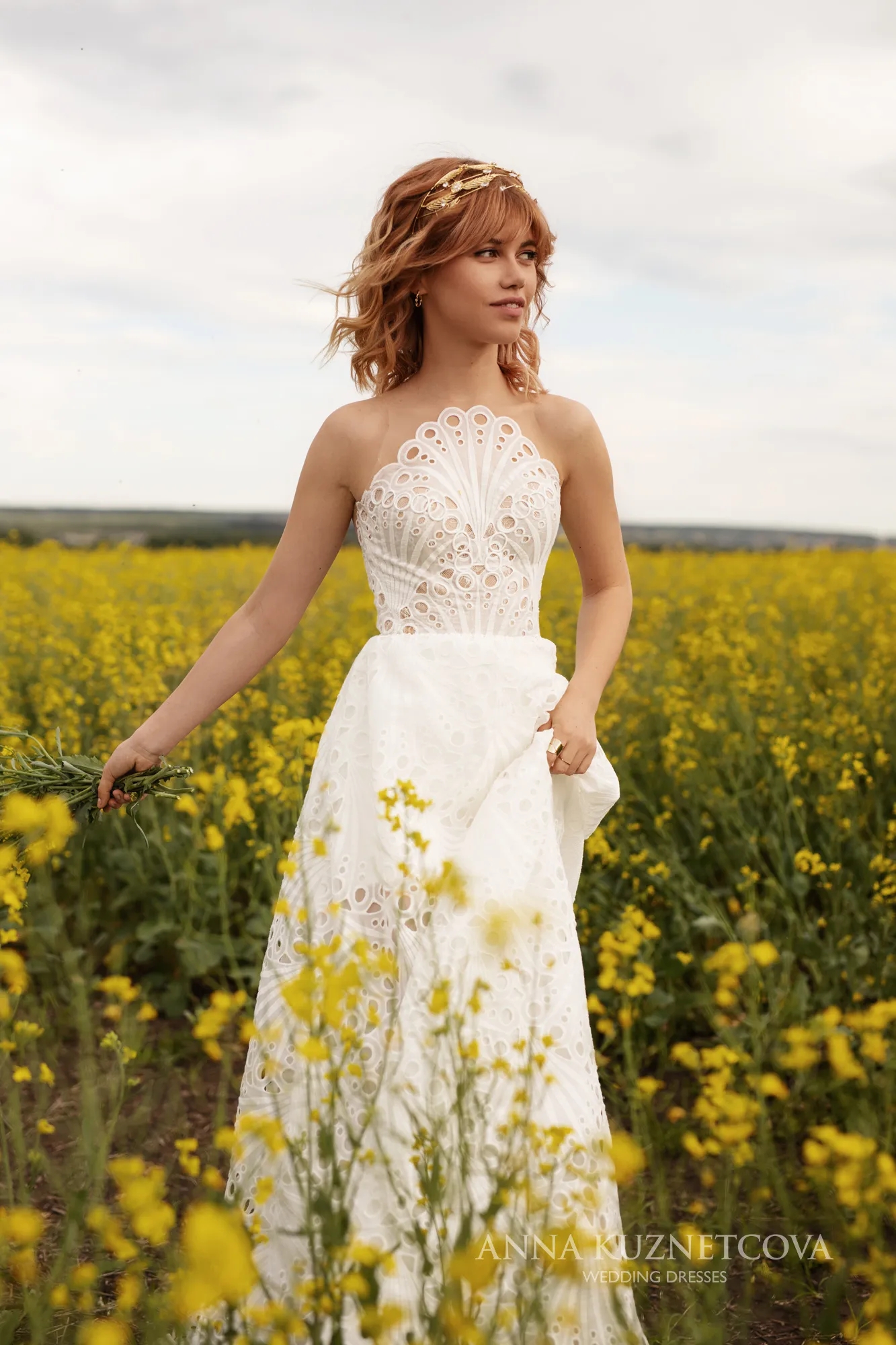 Lace Wedding Newest Dresses Jewel Neck Button Back A Line Floral Bohemian Beach Robes Bridal Gowns Vestido