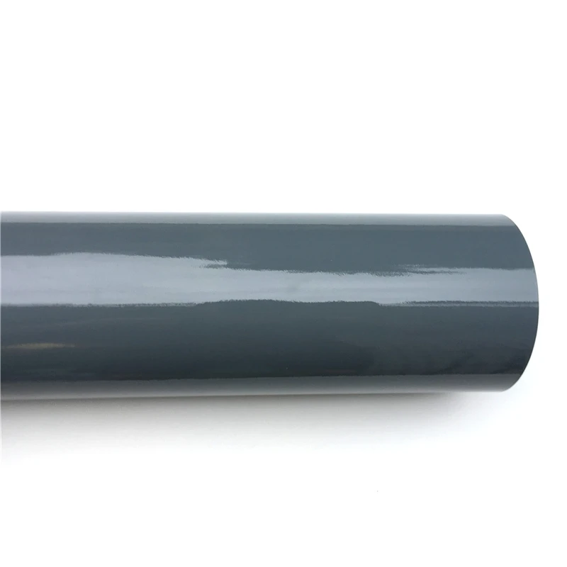 Glossy Cement Grey Vinyl Film Wrap Sticker Gloss Gray Self Adhesive Vinyl Bubble Free Console Computer Laptop Car Interior