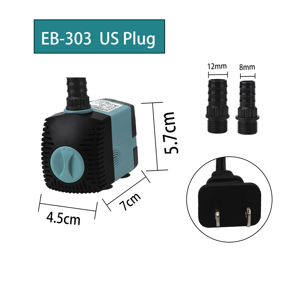 Tank Fountain Energy-saving Aquarium Ultra-Quiet Filter Fish Pond EU/US Plug 3/10/25W Submersible Water Pump