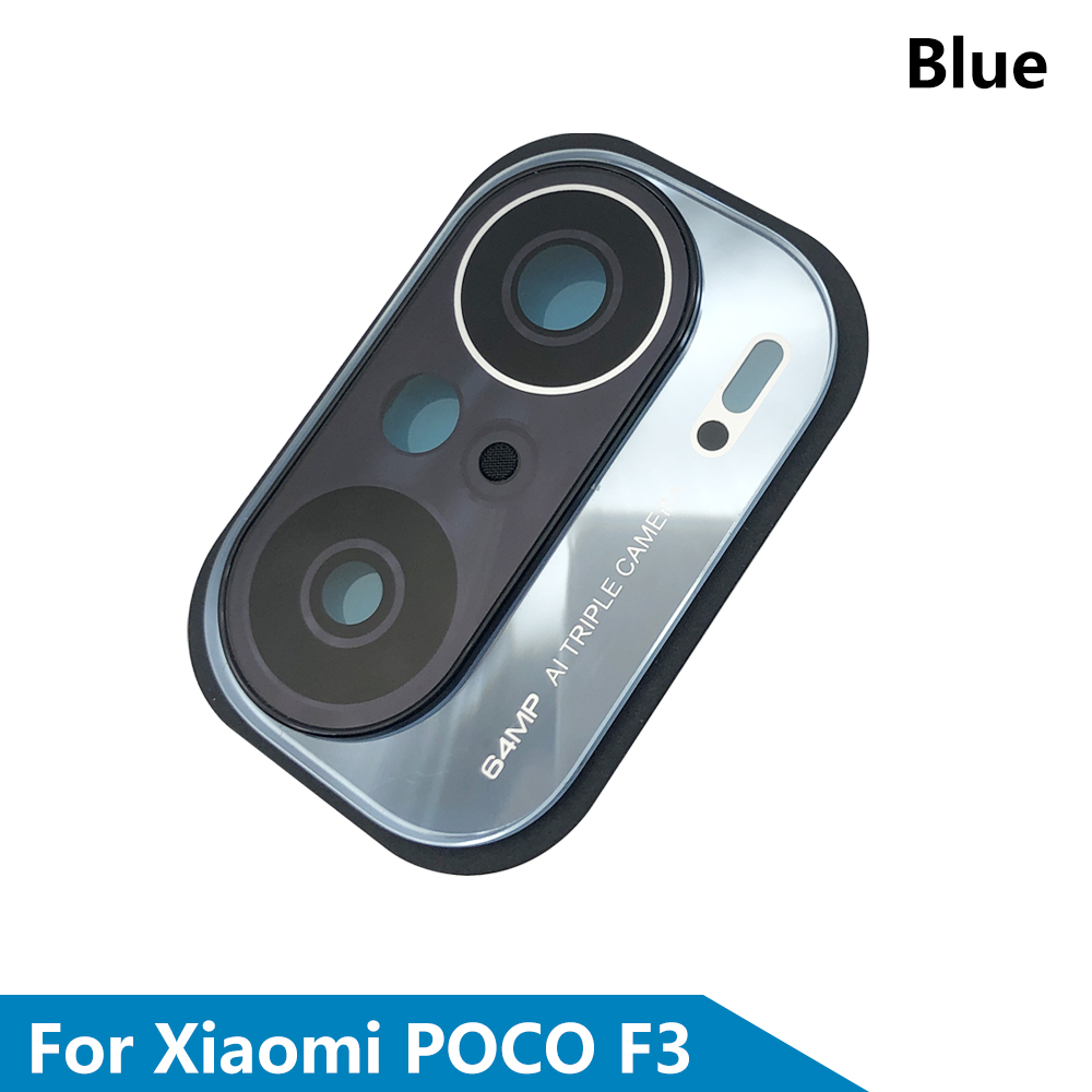Housing Back Rear Camera Glass Lens With Cover Frame Holder For Xiaomi Poco F3 / For Redmi K40 Back Rear Camera Glass Lens