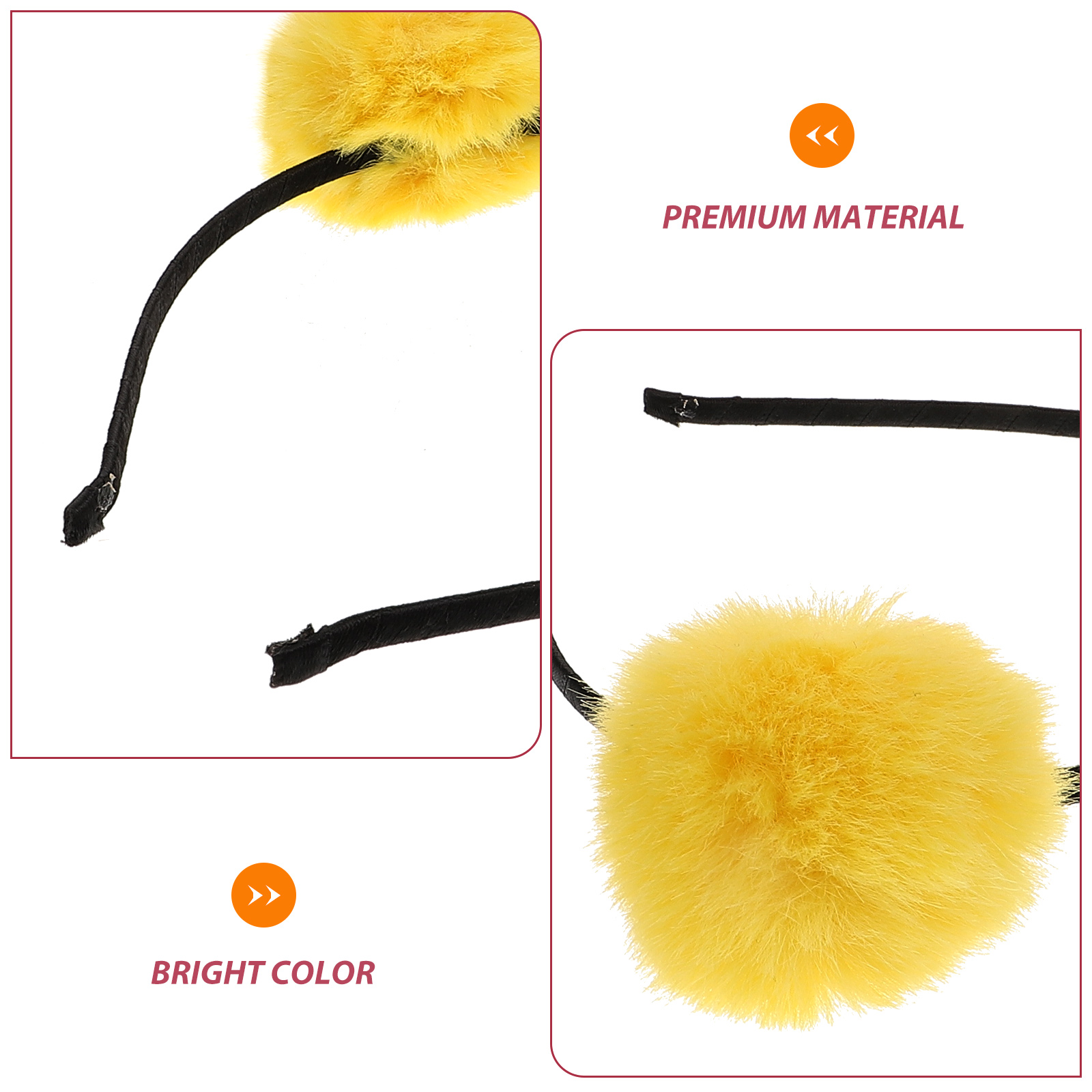 3Pcs Pom Pom Headband Fluffy Hairdband Furry Hair for Kids Costume