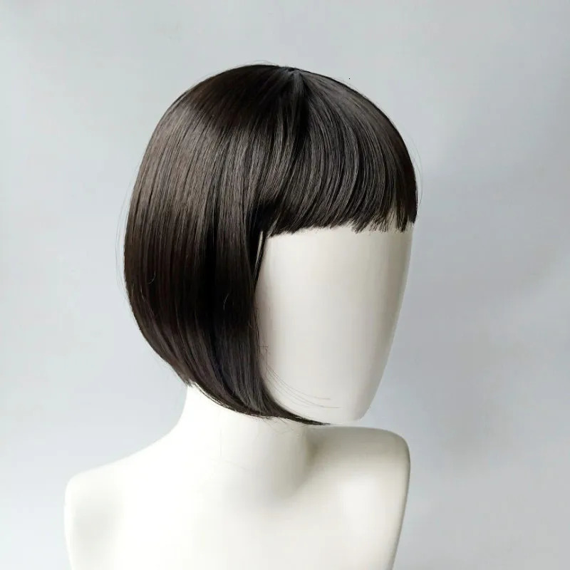 Kids Wigs Childrens Hair Accessories Short Hood for Girls Headgear for Baby Coronet Toddler Black Headdress Reborn Doll Toupee 240521