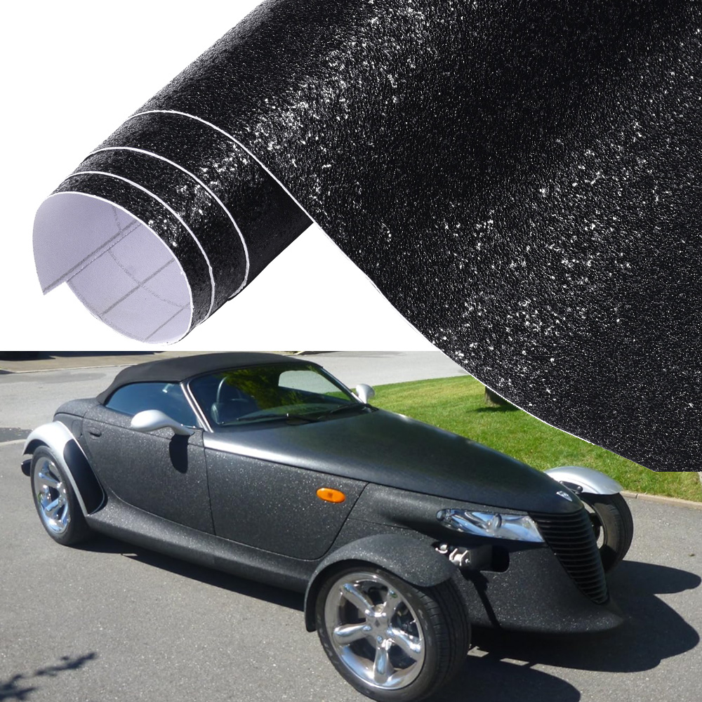 60x152cm Black Stardust Grain Vinyl Wrap Motorcycle Body Decals Car Exterior Sticker Body Film Sheet Rolls