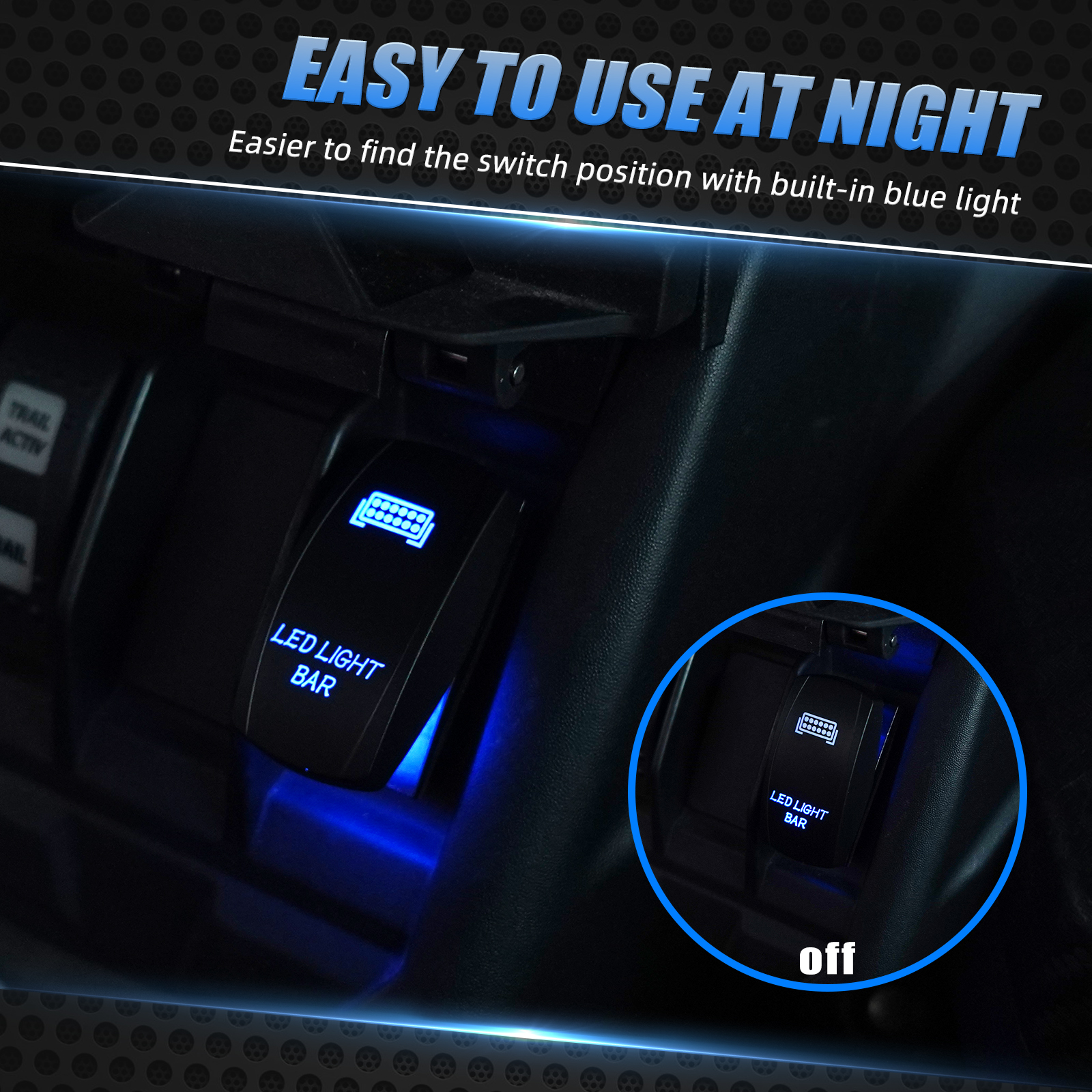 LED Light Bar Switch with Switch Jumper Wire Set 12V/14V For Arctic Cat MAVERICK X3 Polaris RZR XP TURBO 1000 RZR PRO XP ATV UTV