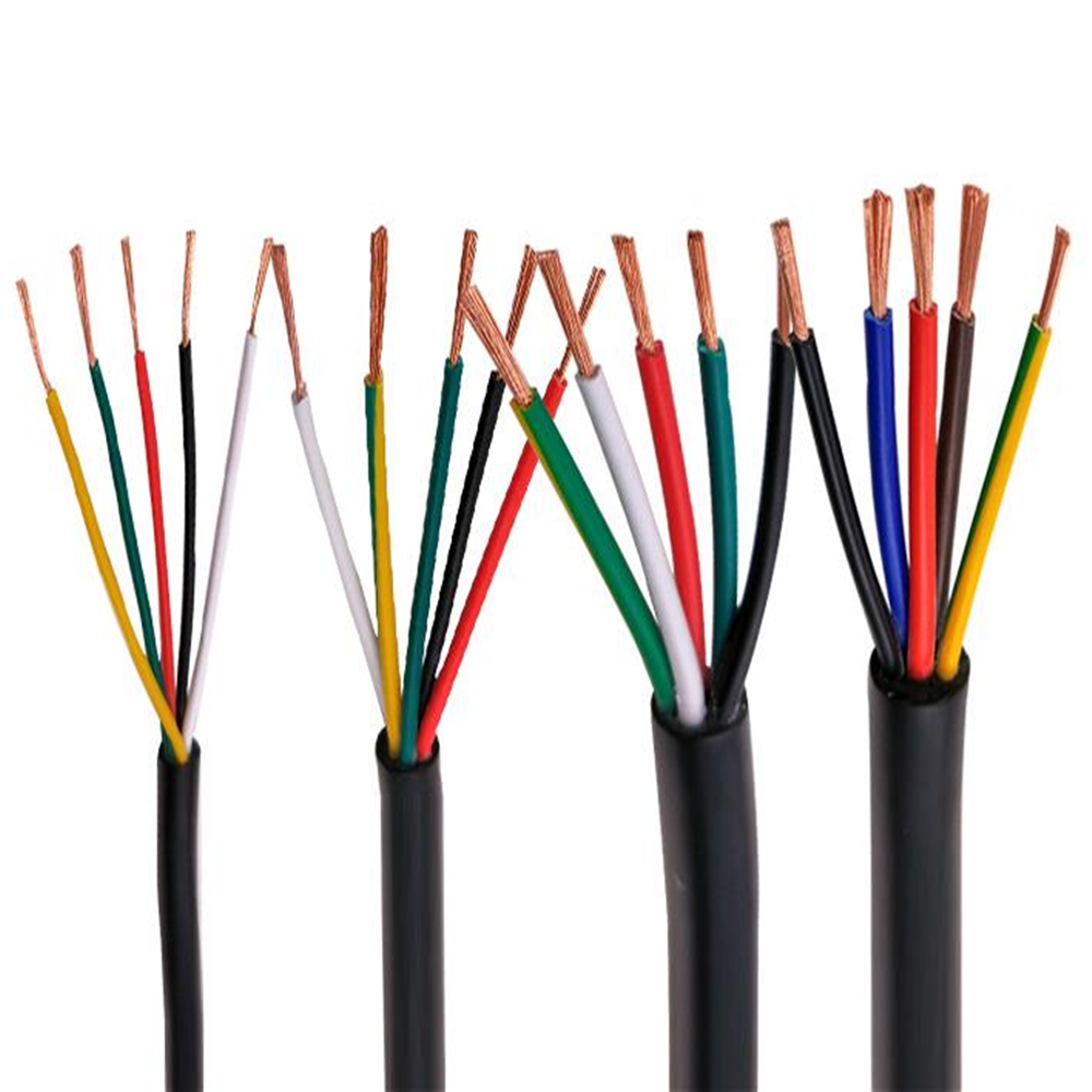 Multicore wire and cable RVV2 core -24 core control signal wire 22AWG 0.3 0.5 0.75mm 1.5mm2 PVC cable