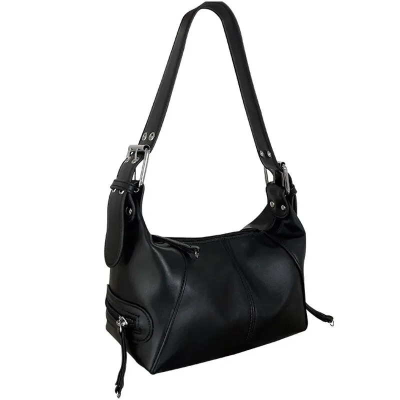 For Women Trendy Motorcycle Handbag Minimalist Shoulder Purse For Girls Street Wear Y2K Style Shoulder Bag