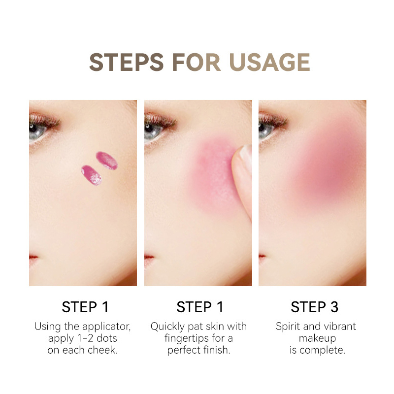 6-Color Multifunctional Facial Blush Stick Eye Shadow/Highlight/Lipstick Makeup Product Durable Waterproof Liquid Blush Cosmetic